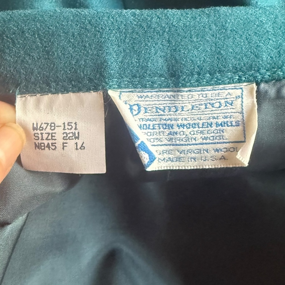 Vintage Pendleton Solid Green Side Button Wool A-… - image 5